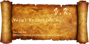 Veigl Krisztián névjegykártya